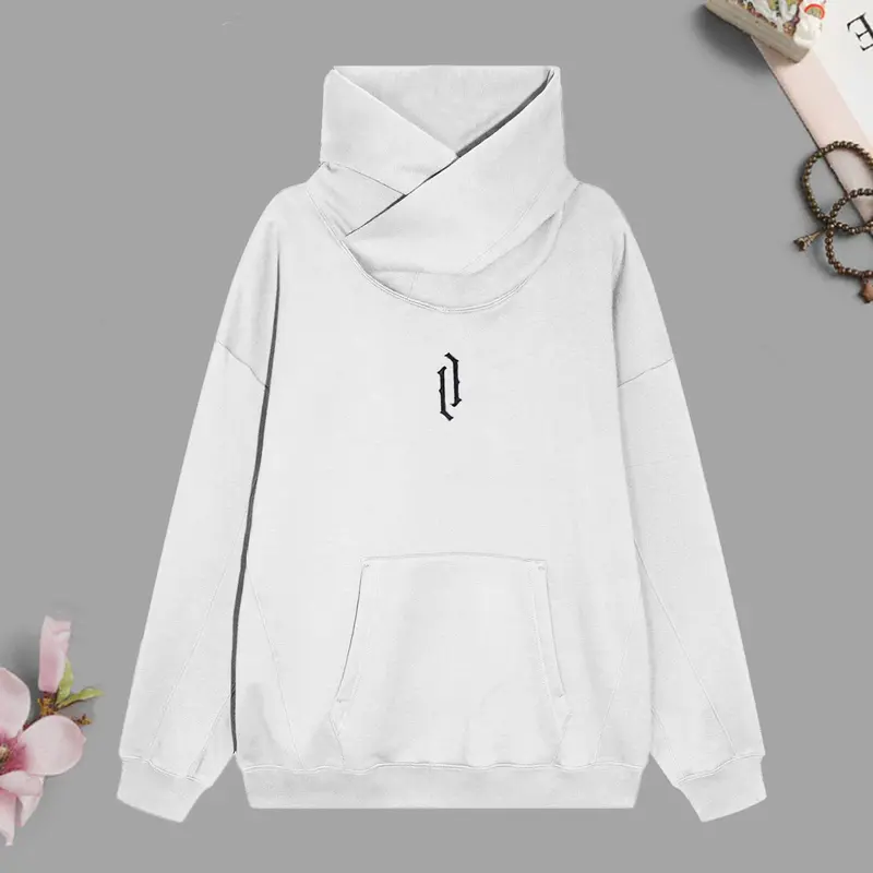 Huxriqvy-Áo Hoodie Có Mũ Cho Nam, Quần Áo Mùa Thu, Màu Trơn, Tay Áo Dài, Ngoại Cỡ, Hip Hop, Ấm Áp, Cao Cổ, Đường Phố, Mùa Đông 1