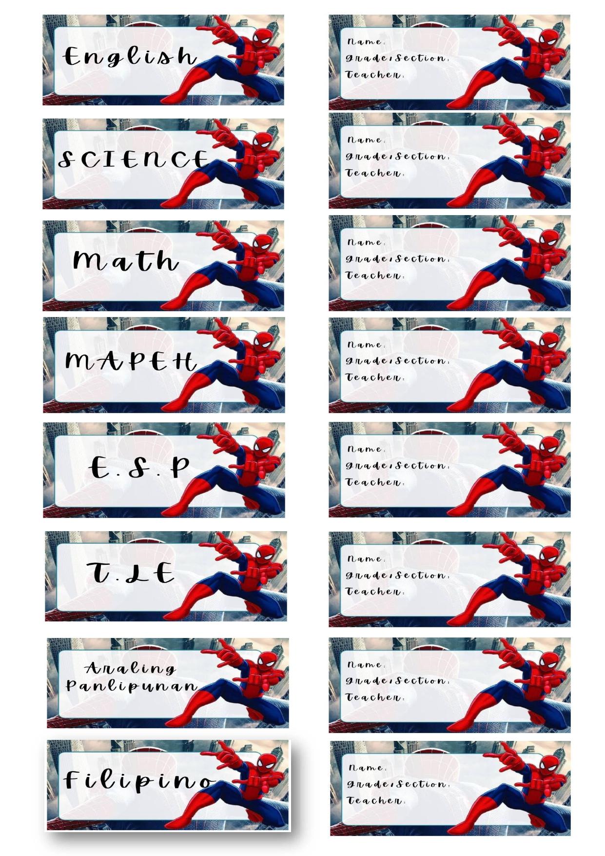 spider man subject and name sticker set (no customized) - TikTok Shop ...