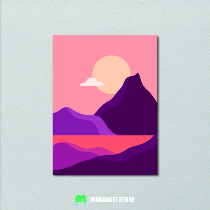 Hiasan Dinding Ruang Tamu Pajangan Rumah Poster Aesthetic Dekorasi Kamar | Flat Desain Abstract gantungan 3
