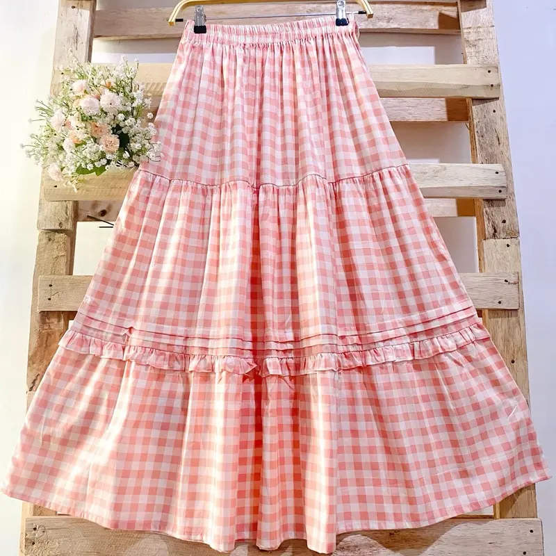 NUNA GINGHAM SKIRT | BHUU | Rok Panjang 3