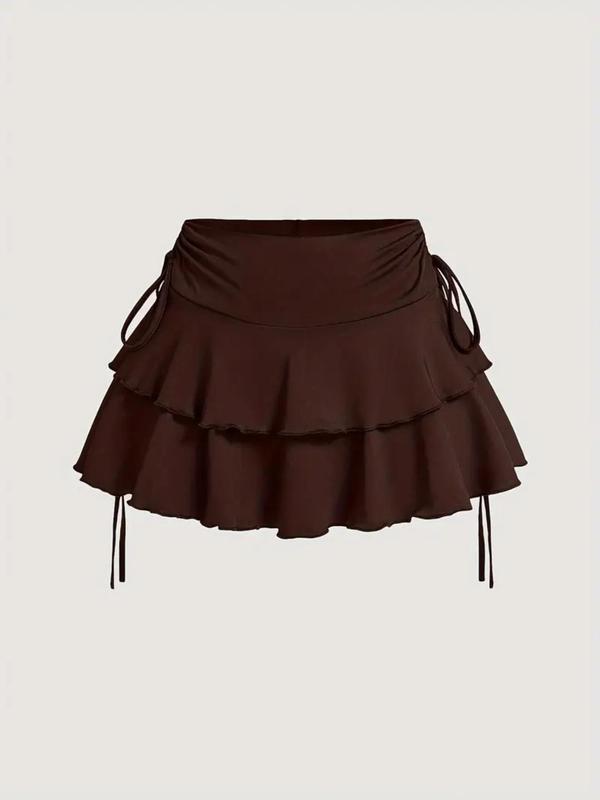 Women's Solid Ruched Skirt, Casual Fashion Short Skirt for Daily Outdoor Wear, Ladies Bottoms for Summer Valentine's Day, gift 3