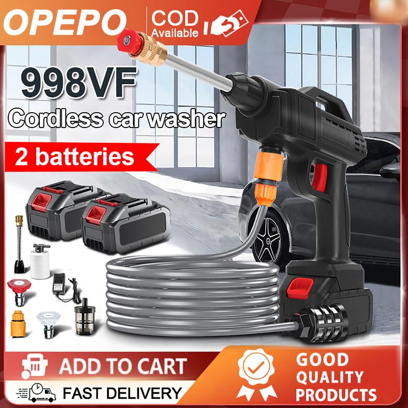 Wireless Car Washer 998VF Lithium Battery Portable High Pressure Washer Clean Water Gun Gun Washers Water Pump Snow Foam Automotive