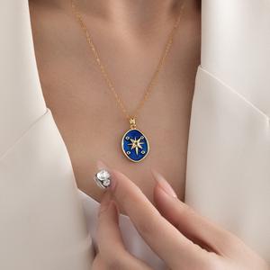 Kalung Keluli Titanium, Fesyen Eropah dan Amerika, Loket Langit Berbintang Romantik, Rantai Klavikula Charms Jewelry lustful  jewelry