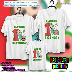 KAOS COUPLE FAMILY BIRTHDAY TEMA COCO MELON / KAOS ULANG TAHUN Combed Custom Dewasa Keluarga Panjang Pasangan Baju