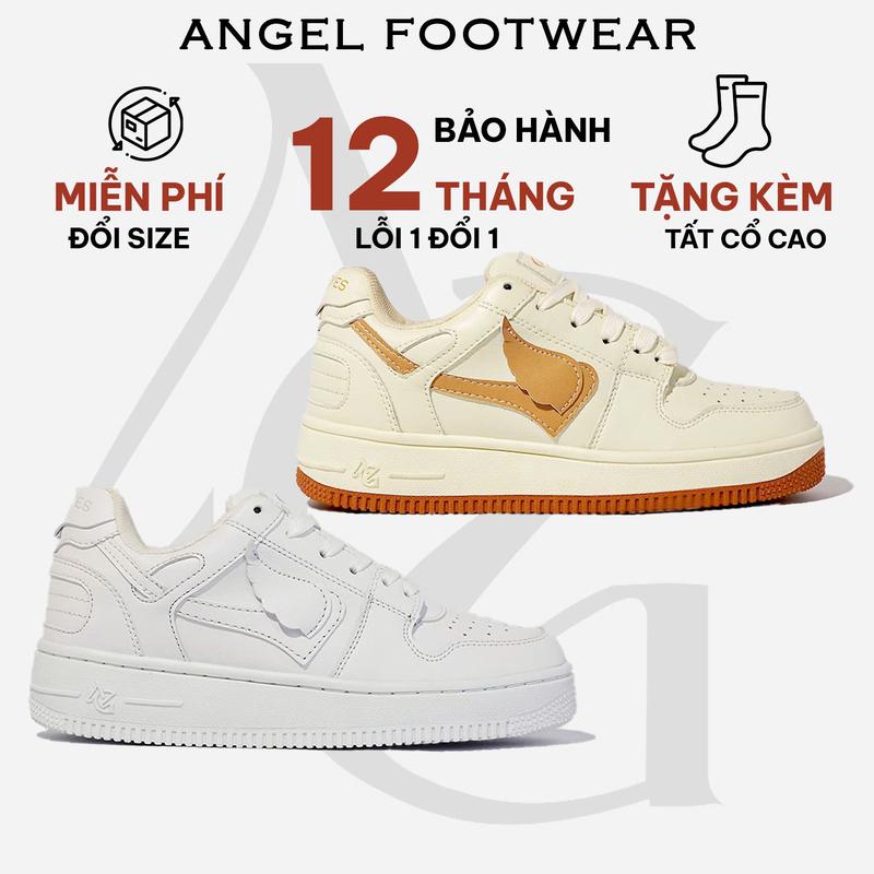Giày trắng nữ Angel Eyes giày sneaker nam thể thao thời trang đi bộ, tập gym tăng chiề cao chính hãng Angel Footwear