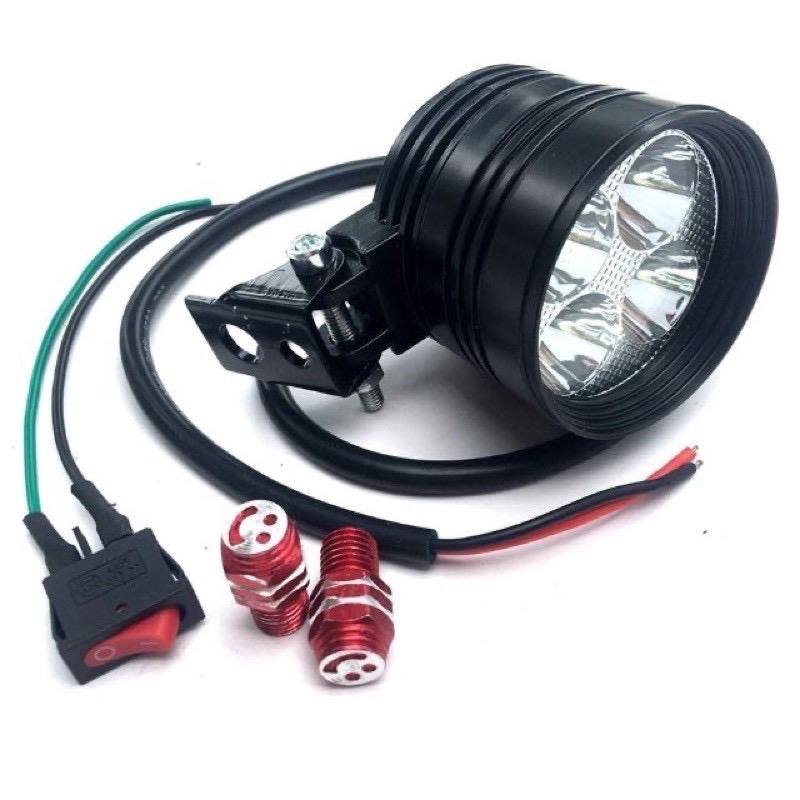 Đèn trợ sáng L4 ngắn lắp chân gương mọi loại xe máy xe điện oto - Đèn trợ sáng mini siêu sáng Loại 1 chế độ Điện 12V - 48V Phụ Kiện Phụ Tùng