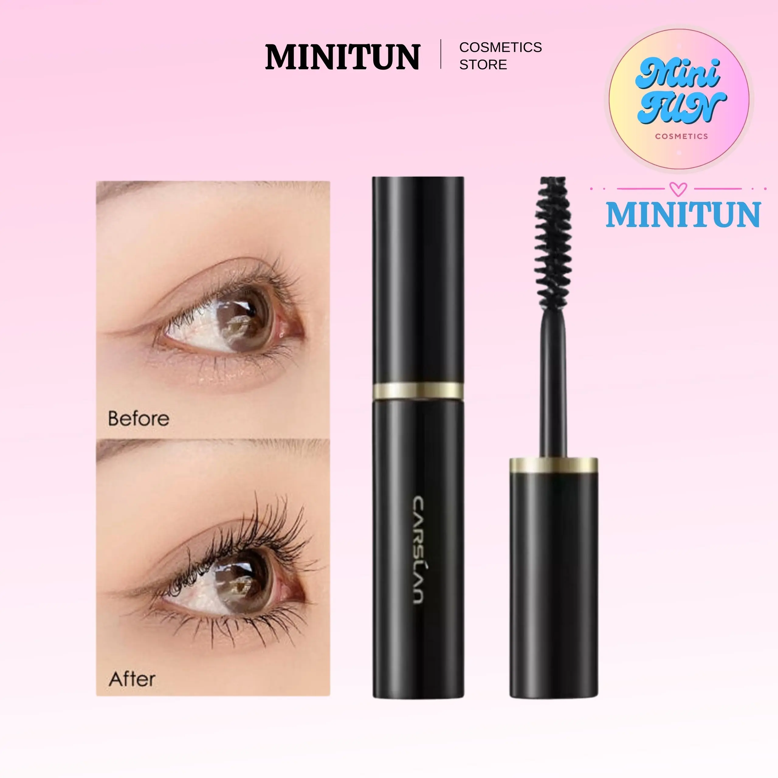 Mascara Carslan Chuốt Dài Mi Chống Nước Lâu Trôi 3g Minitun