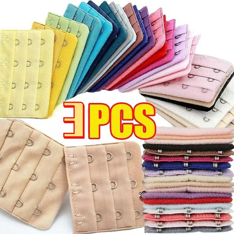3Pcs 2/3/4 Hooks Bra Extender Extension Bra Strap Strapless Underwear Maternity Women Elastic Bra Strapless Adjustable Belt Buckle