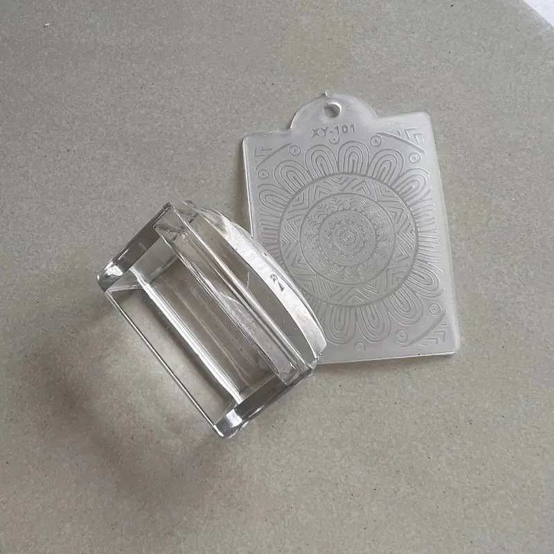 Stamper Silikon Nail Art Premium Pendek Besar Kotak Bulat 1