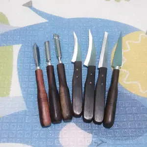 Pisau ukir buah 1 set isi 7 / pisau  Garnish Akira 7 Kayu stainless