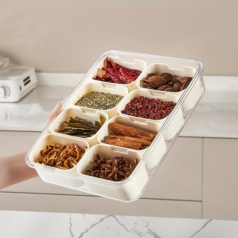 Kitchen Seasoning Box with Lid, 1 Count Multi Grid Food Storage Container, Food Storage Box for Home Kitchen, Kitchen Utensils & Gadgets 3