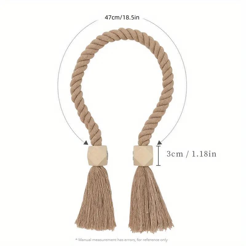 Product Introduction of Magnetic Curtain Tieback, 2 Counts Wooden Beads Curtain Holdback, Curtain Accessories for Home Living Room Bedroom Decor 1