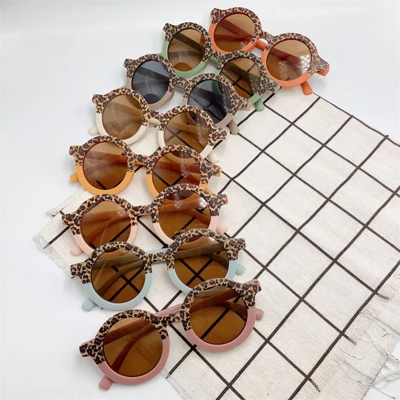 Toddlers Round Sunglasses, Little Boys Girls Retro Style Double Color Matching Anti-ultraviolet Outdoor Sports Casual Glasses