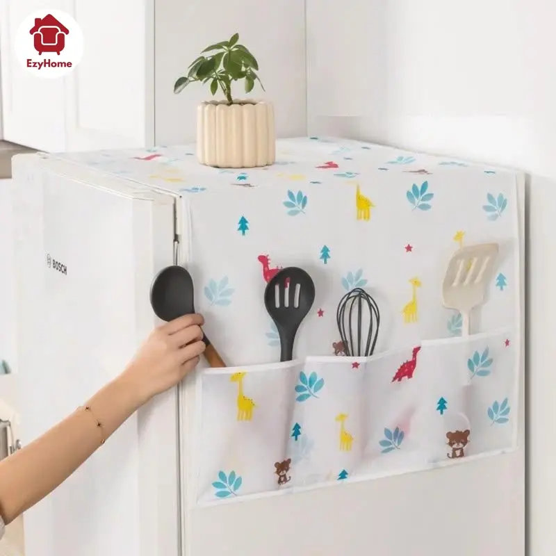 [COMBO 2] Tấm Phủ Tủ Lạnh, Máy Giặt Có Ngăn Để Đồ - Chống Bụi, Chống Dầu Mỡ, Chống Nước, Dễ Lau Sạch miếng lót 7