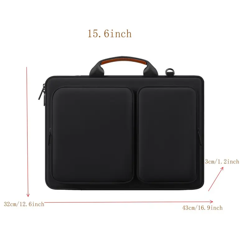 Omarando Solid Color Laptop Sleeve Bag with Shoulder Strap, Laptop Protective Case, Tablet & Computer Accessories for MacBook Air Pro 2