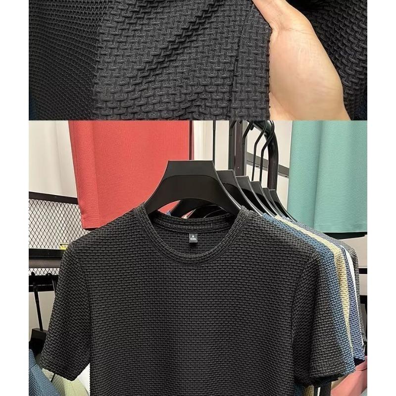 Product Introduction of M-8XL Korean Fashion Ice Silk T Shirt Men Plus Size Top Basic Casual Loose Short Sleeve Oversized Tee 9