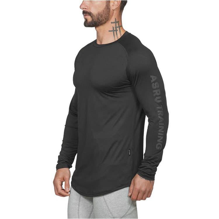 Áo tập gym nam dài tay ASRV training thun lạnh 4C,áo gym nam siêu thấm hút   Trang Phục Sport 5