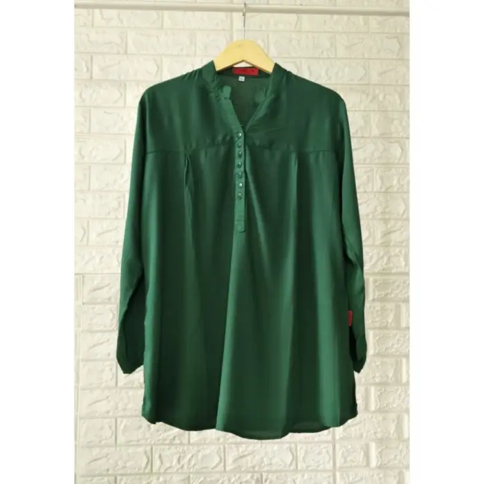 C»F5 Blouse Rayon Polos Jumbo Hijau Botol A✔C8