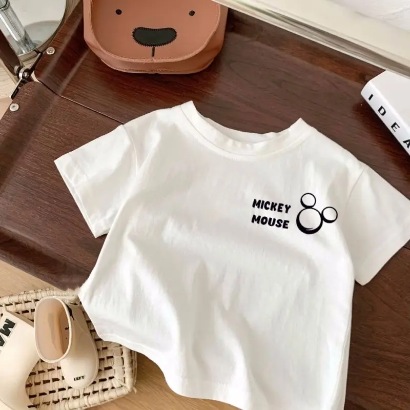Áo Thun ngắn Tay Cho Bé Trai Và Bé Gái, 100% Cotton, Quần Áo Trẻ Em, Áo Mùa Hè Mới 2024, Áo Sơ Mi Lớp Nền Trẻ Em