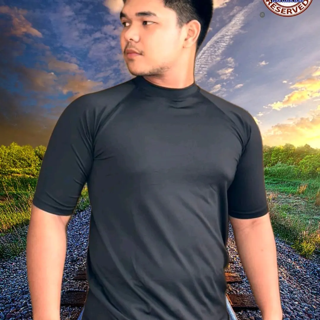MENS PLAIN RASHGUARD WITH SIZES