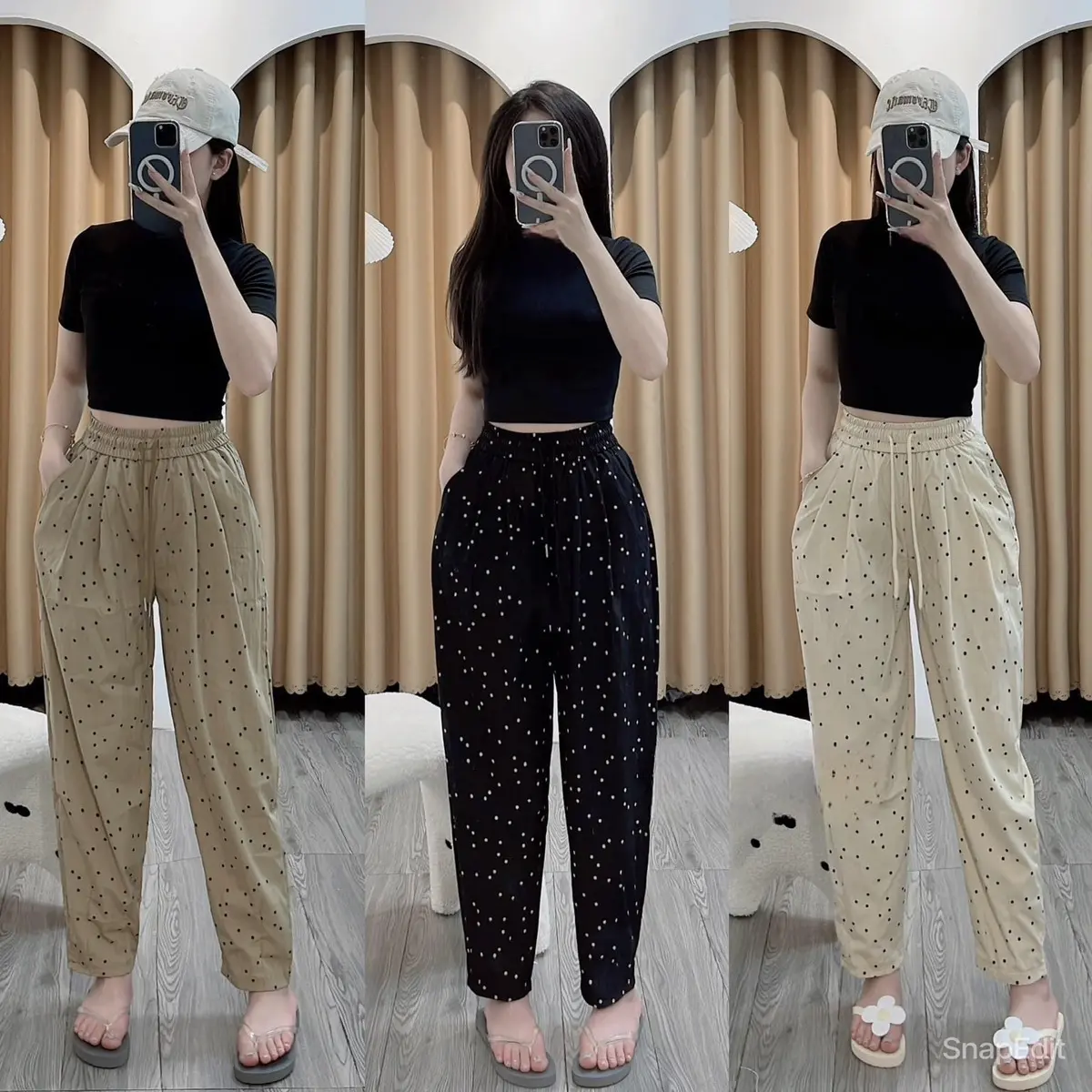 QUẦN BAGGY ĐŨI HOẠ TIẾT NƠ, CHẤM BI BY HT CLOTHINGS