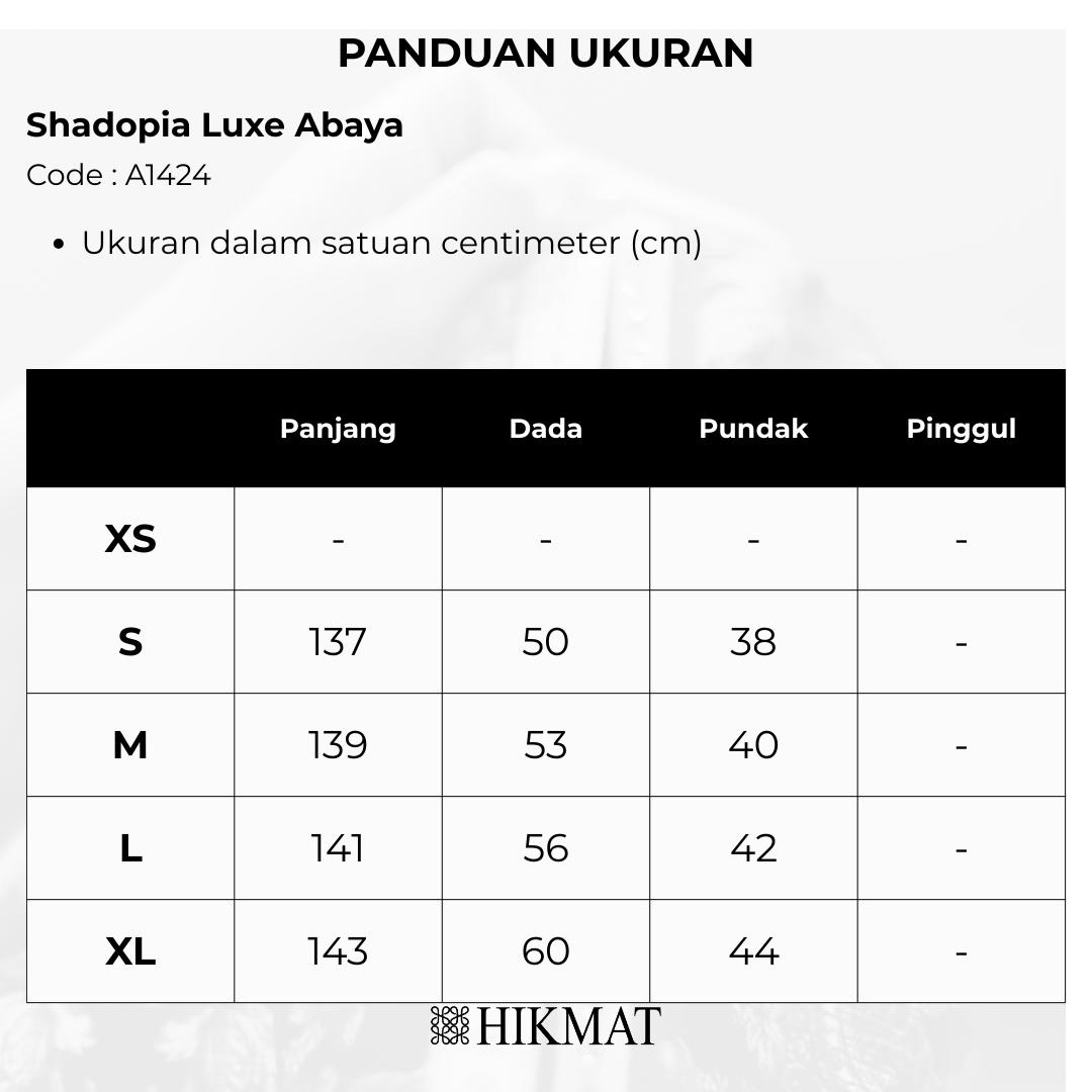 HIKMAT A1424 - Shadopia Luxe Gamis Abaya Wanita
