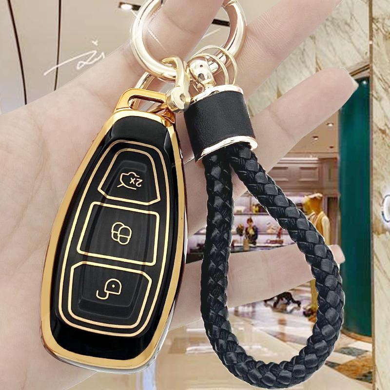 Fashion TPU Car Key Case With Keychain, Car Key Cover For Ford, Car Key Cover with Key Chain 0
