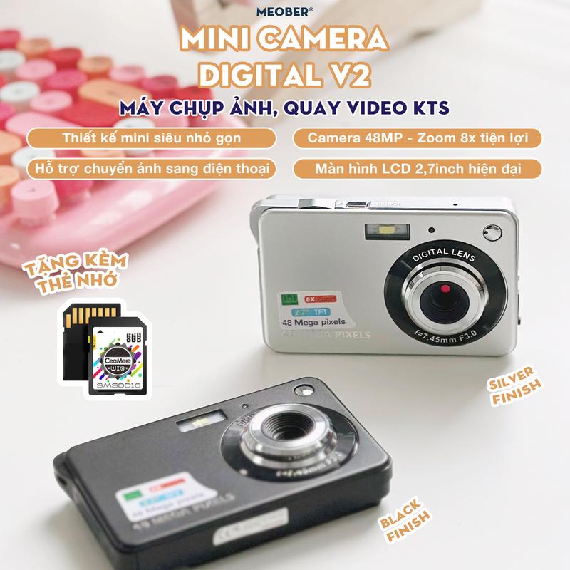Tặng thẻ nhớ Máy ảnh kĩ thuật số digital mini camera v2 - quay chụp 48MP siêu mỏng nhỏ gọn by Meober