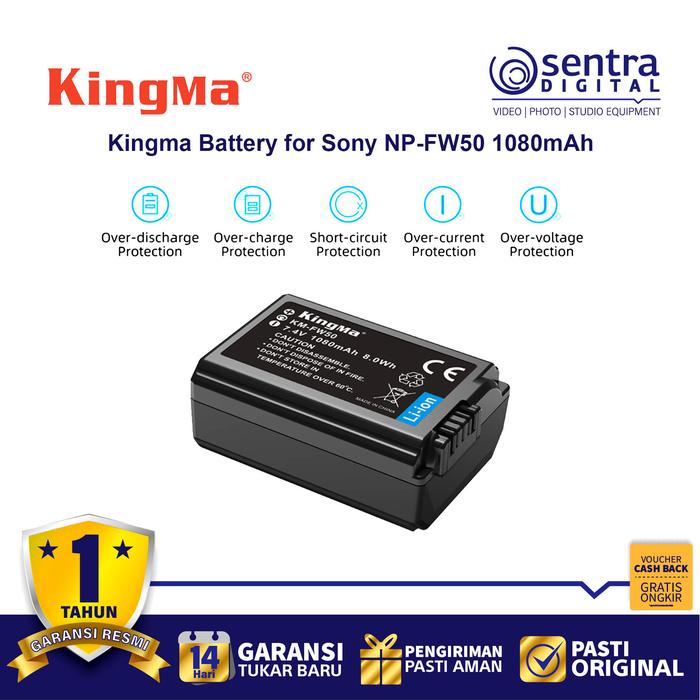 Gambar Kingma Battery Sony NP-FW50 for A6000 A6400 A7 II Zve10 dari Sentra Digital Kota Surabaya 5 Tokopedia