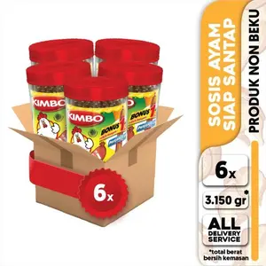 Kimbo Reddi Sosis 525gr 1 Dus [Isi 6 Toples] / Rasa Ayam Sapi