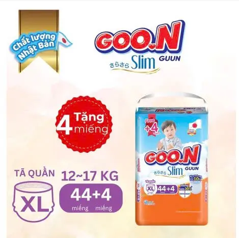 [Mẫu Mới] Tả/bỉm quần GOON Slim Nhật Bản Siêu Mỏng Mềm Thấm Hút đủ size M52+4/L46+4/XL44+4/XXL42+4/XXXL28+4 Cho Bé 4