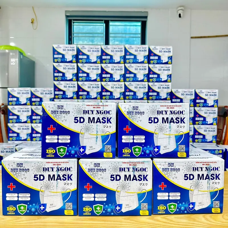 ￼combo 4 hộp Khẩu Trang 5D Duy Ngọc - Thùng 200 Chiếc Khẩu Trang Kháng Khuẩn 3 Lớp 3