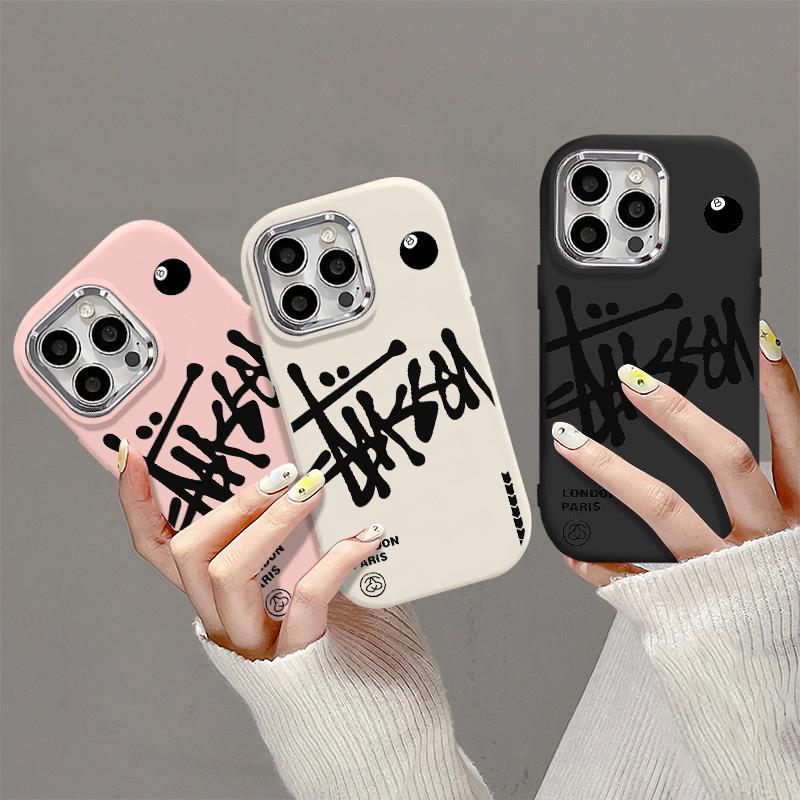 Ốp Điện Thoại Chữ Cái Tiếng Anh, Chống Sốc, Bảo Vệ Camera Tương Thích Với IPhone13, 16, 14, 15, 11, 12Pro Max, XR, X, XS MAX, 15Plus, 7 / 8 Plus, Se2020, Được Làm Bằng Chất Liệu Silicon, Lỗ Lớn 2