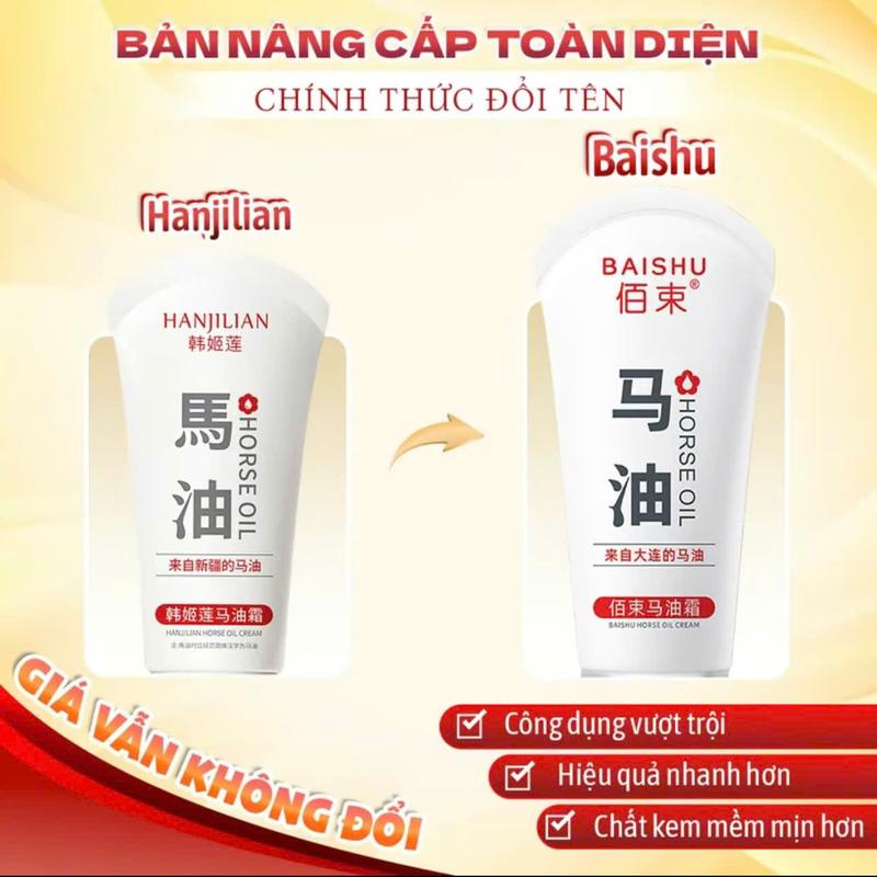  BAISHU Kem Dưỡng Da Tay Chiết Xuất Dầu Ngựa Dưỡng Ẩm  Hỗ Trợ Giảm Khô Da 