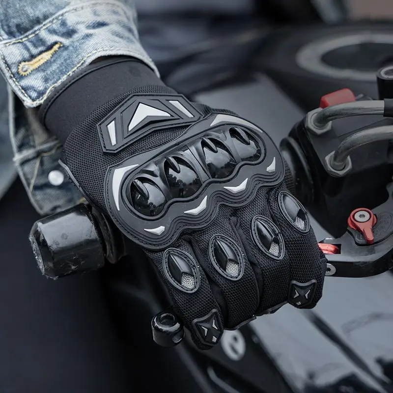 Motorcycle Riding Gloves, 1 Set Breathable & Wear-resistant Motorcycle Gloves, Touch Screen Gloves for Men & Women, Motorbike Motorcycle Accessories, Tactical Windproof 3