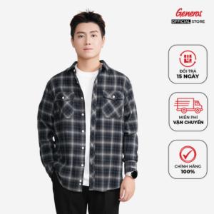 Áo Sơ Mi Nam Dài Tay kẻ caro Regular GENEROS dạ mỏng mềm mịn thoáng mát thiết kế năng động trẻ trung