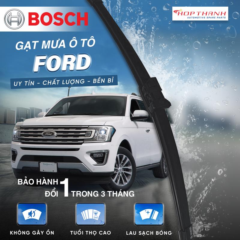 Gạt mưa cho xe FORD chính hãng BOSCH đa dạng thiết kế Xương sắt Thân mềm Thân mềm cao cấp Công nghệ châu âu hiệu năng bền bỉ êm ái phù hợp cho đa số Model Ranger Transit Focus...