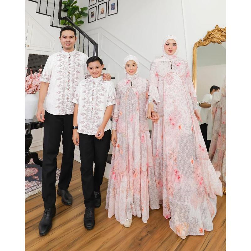 Sarimbit Keluarga PERMATA RAYA by Eldeena Syari - Couple Family Lebaran REALPIC terbaru Muslim Gamis Baju Pasangan Wanita Dress 4