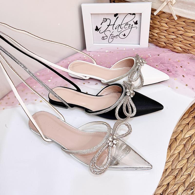 Product Introduction of Giày nơ xoàn vip 2p HALEY STORE đế bệt nơ đính xoàn mũi nhọn dây xoàn tiểu thư tiệc cưới bền đẹp đi học đi chơi đi làm êm chân 16