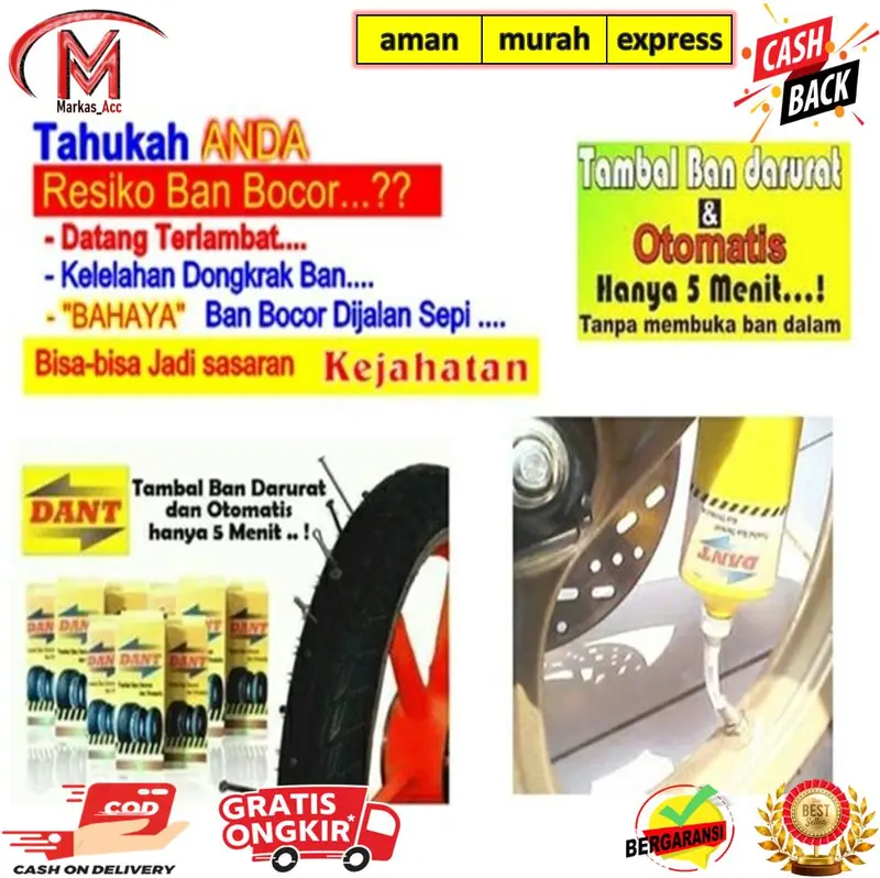 Tambal Ban Otomatis DANT- Serbuk Tambal Ban Tubles/Ban Biasa Car 0