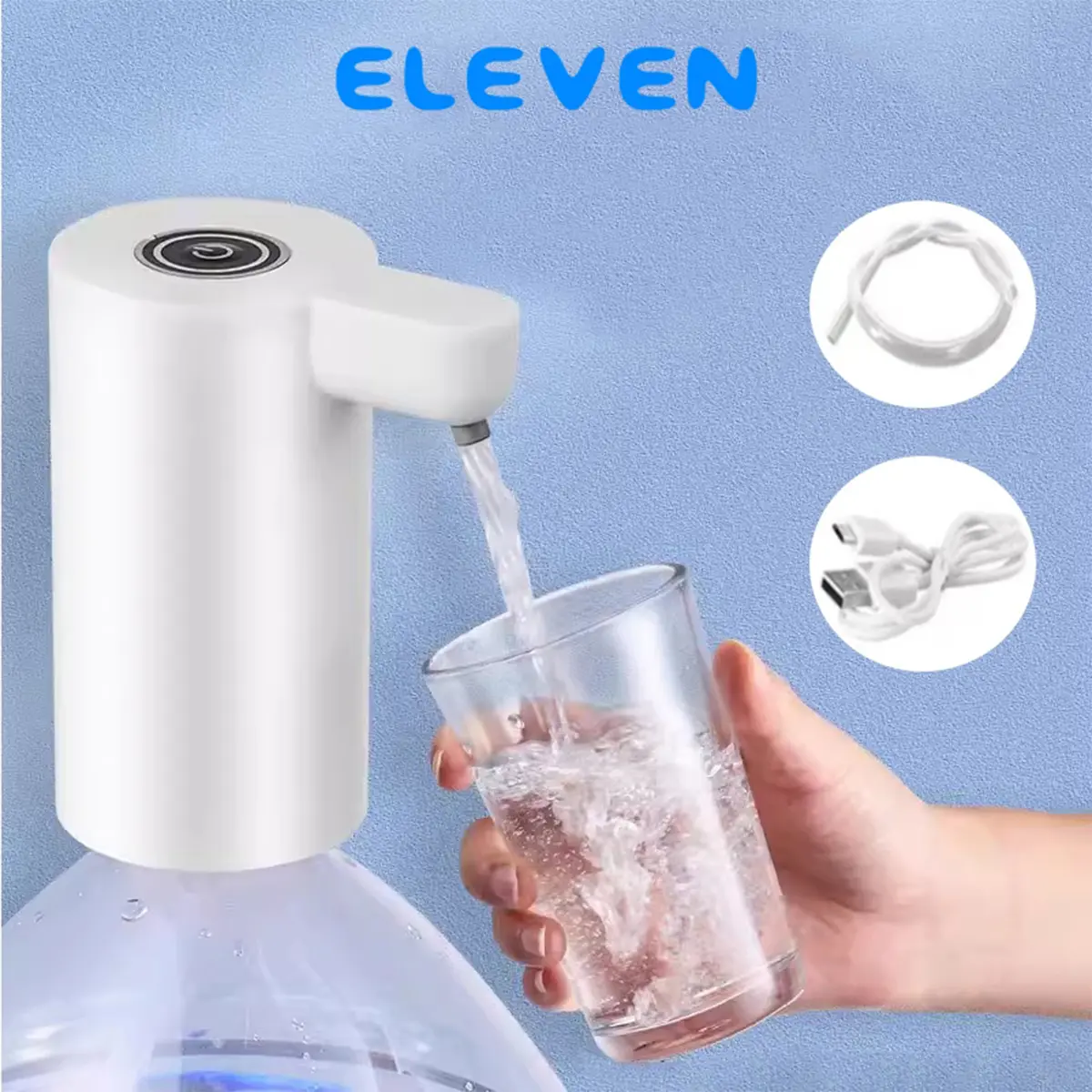 ELEVEN Pompa Galon Elektrik Portable / Dispenser Air Minum Charge USB Pump Premium Kabel