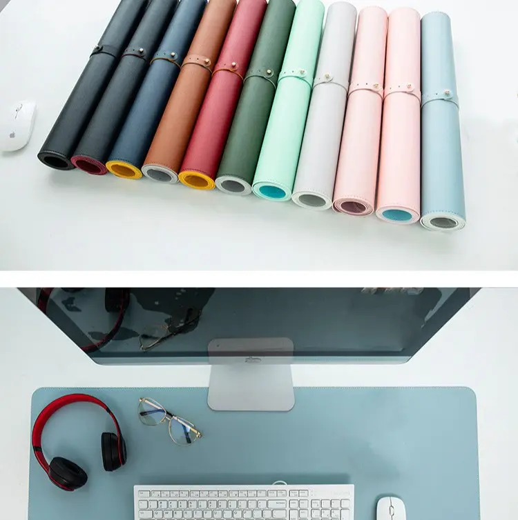 Tấm lót bàn di chuột cỡ lớn - Thảm da trải bàn làm việc Deskpad - Lót Chuột Mouse pad bằng da PU - Di chuột mượt mà 5