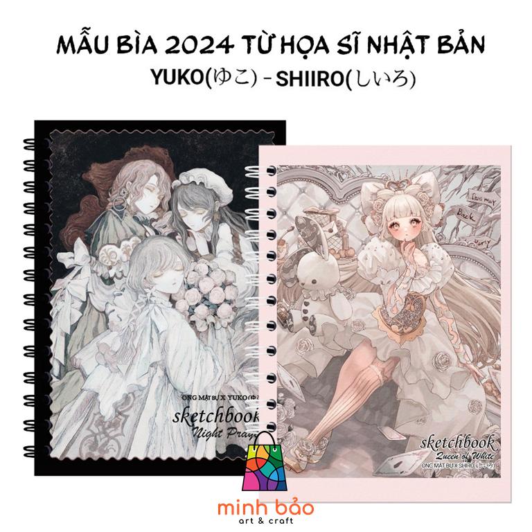 (TẶNG TRANH + BÚT CHÌ BẤM) MẪU BÌA 2024, SỔ VẼ KHÔNG KỊ TẨY ONG MẶT BỰ - SỔ PHÁC THẢO YUKO / SHIIRO / MIRIN, GIẤY 190 GSM 72 TRANG (QUÀ NGẪU NHIÊN)