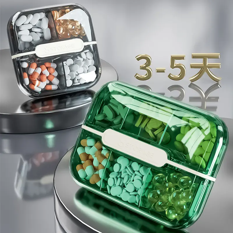 Hộp Ngăn Đựng Thuốc Cầm Tay Hộp Đựng Chứa, Kín Và Chống Ẩm, Có Hộp Đựng Có Nắp Đậy, Thích Hợp Cho Hộp Ngăn Đựng