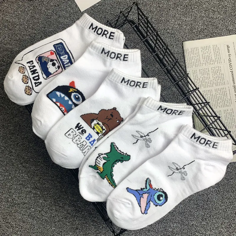 [ankle sock]Socks Men's Socks Socks Low-Cut Cartoon Fashionable Versatile Ins Style Deodorant and Sweat-Absorbing Short Socks Spring and Summer Crew Socks No Show Socks Socks for Students