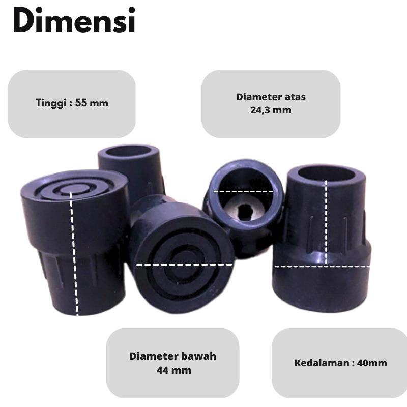 Karet bagian Bawah Tongkat Diameter 24 mm Spare part Tongkat Alat Bantu Jalan 1