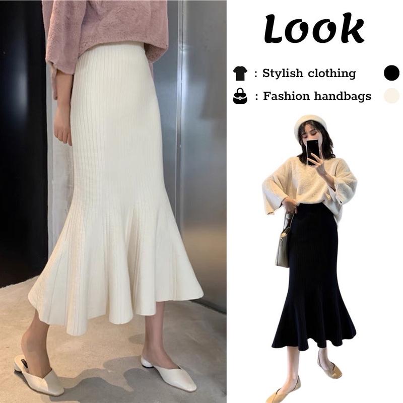  Chân váy len đuôi cá hàng QC cao cấp dáng dài tôn dángg 