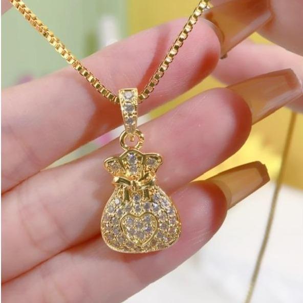 Vòng Cổ Dây Chuyền Jewelry DC01 Nữ Titan Women Nữ Titan Women - Túi Đựng Tiền Mặt Gắn Đá - Chain, Trang Sức mì circle clasp necklace chain  heart  necklace dây  chuyền  cleef dây  chuyền  ngân  hà ribbon  necklace dây  chuyền  cỏ  4  lá  titan 1