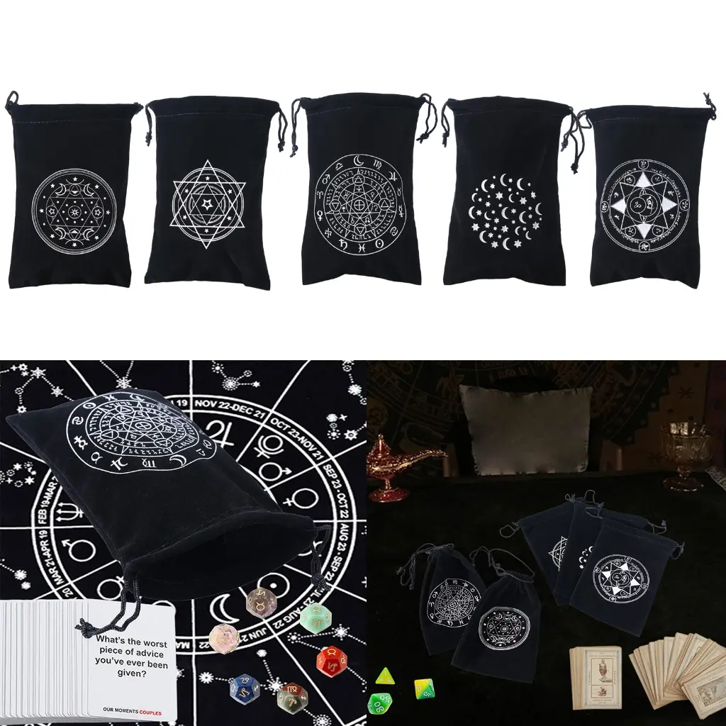 Túi có dây rút, Thời trang, Túi đựng thẻ Runes bài Tarot, Túi có dây rút, Thích hợp cho đồ trang sức Giáng sinh và các vật dụng Nhỏ như đồng Đồng Hồ
