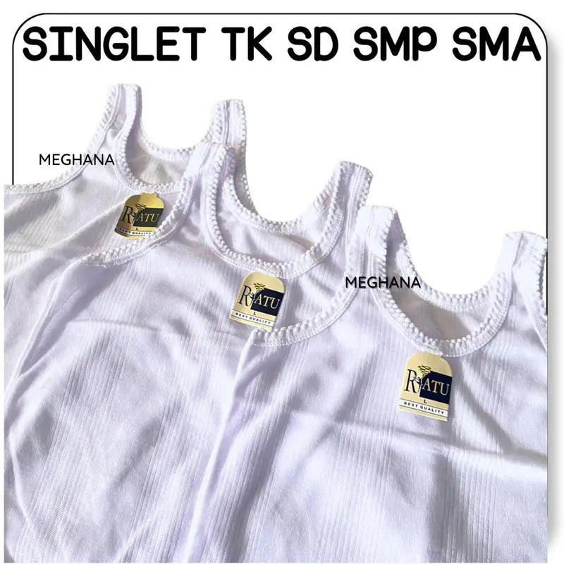 GROSIR 12 PCS KAOS DALAM ANAK PUTIH POLOS TK SD SMP SMA 2